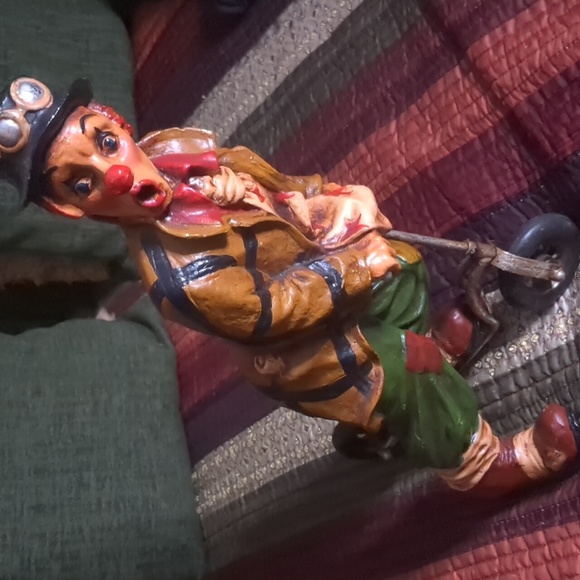 Vintage JUN ASILO 'STYLE' Clown on a scooter sculpture (no marking/sig) rare and - Picture 5 of 13